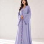 Lavender Petal Embroidered Abaya