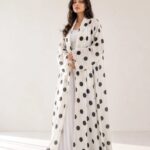 White Polka Dot Abaya
